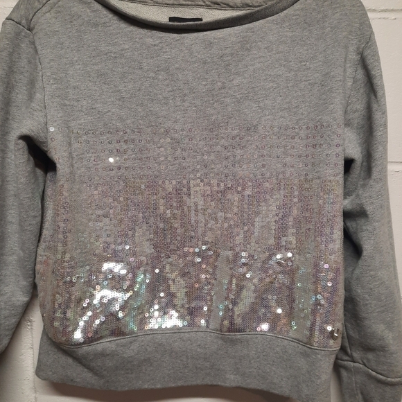 True Religion (Medium) Sequin Boyfriend Grey Sweater - Picture 3 of 11